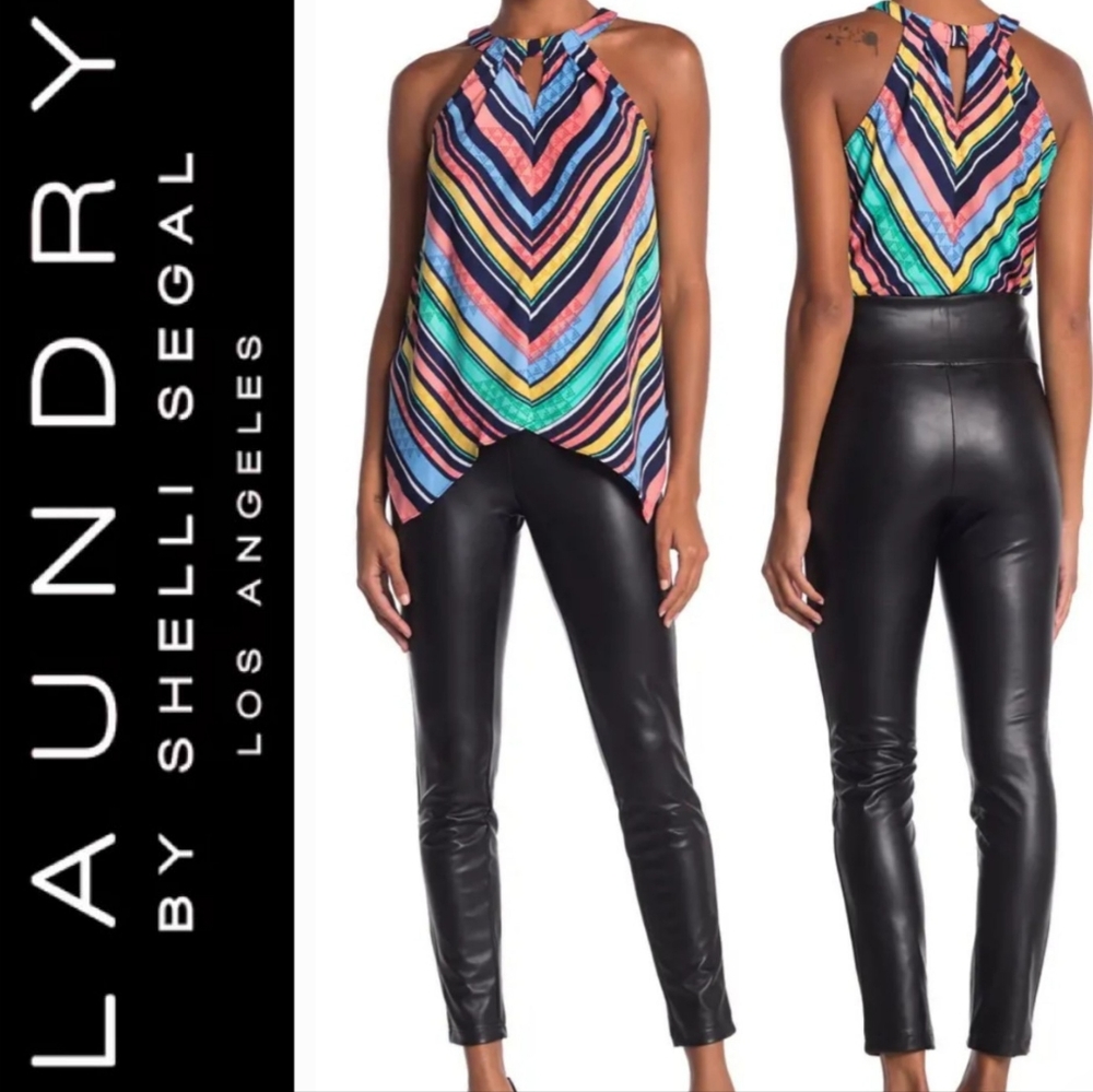 Laundry by Shelly Segal black pull on vegan leather pants